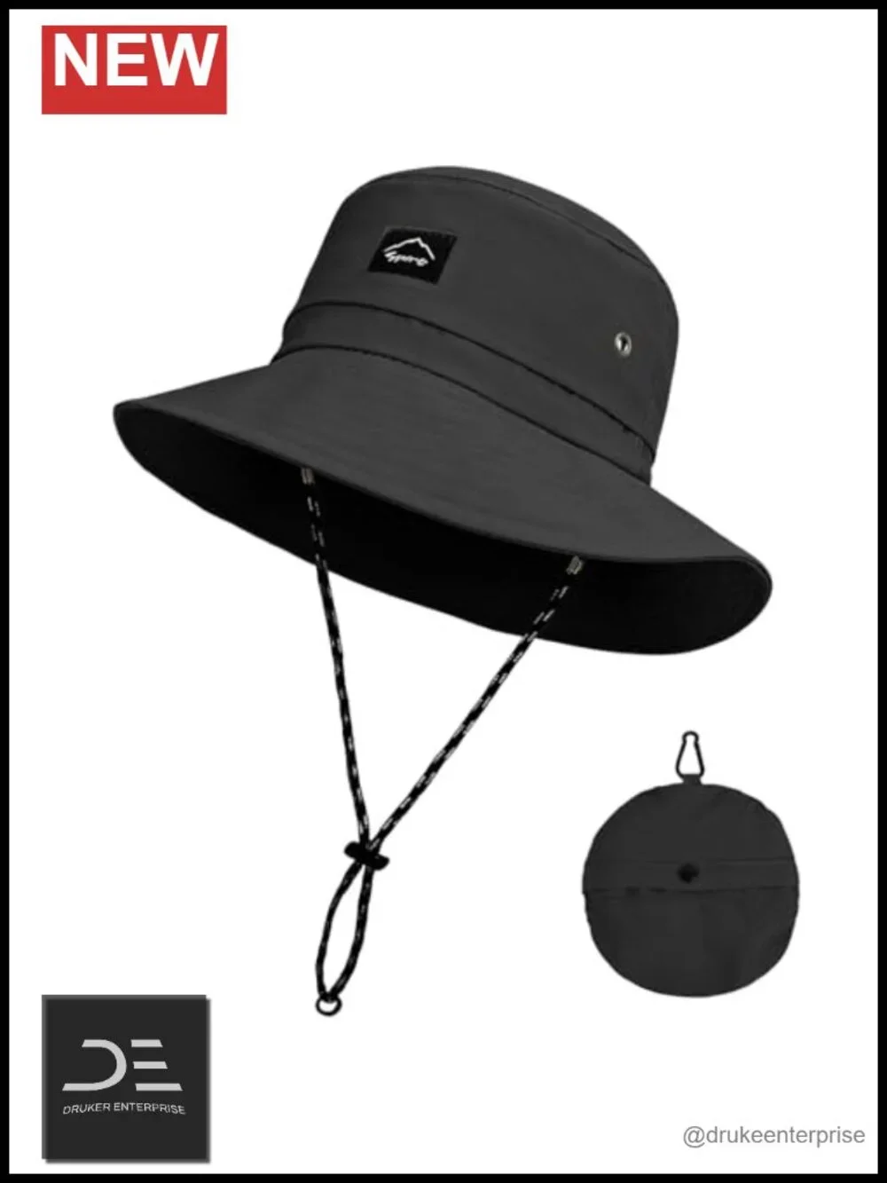 UPF 50+ Packable Fishing Hat Quick Dry Waterproof with Detachable Chin Strap